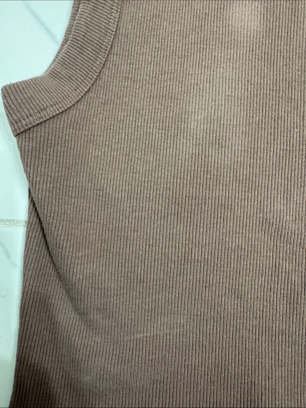 Abercrombie & Fitch Women's Ribbed Mauve-Brown Tank - Small - Picture 3 of 3